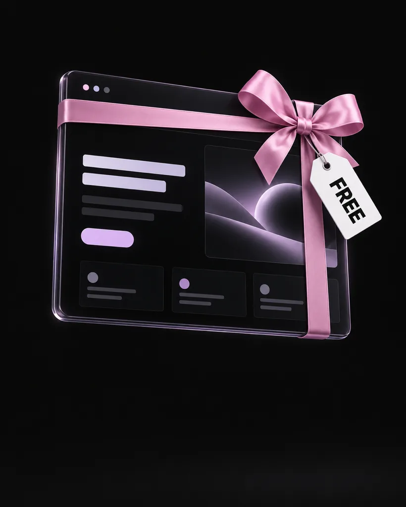 A new website wrapped as a gift, tagged free