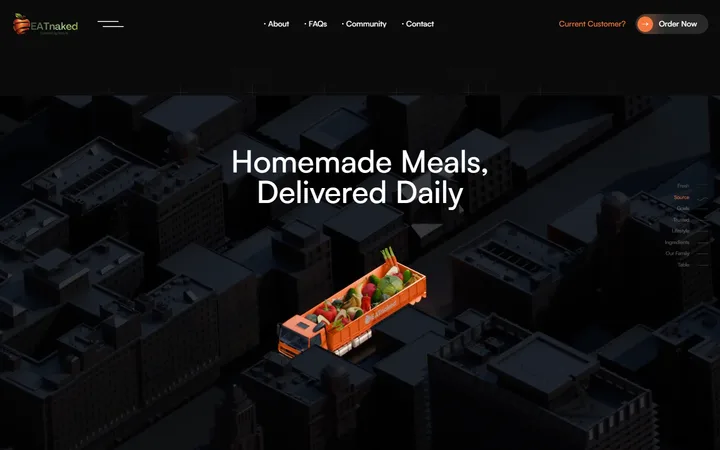 Screenshot of the EATnaked website