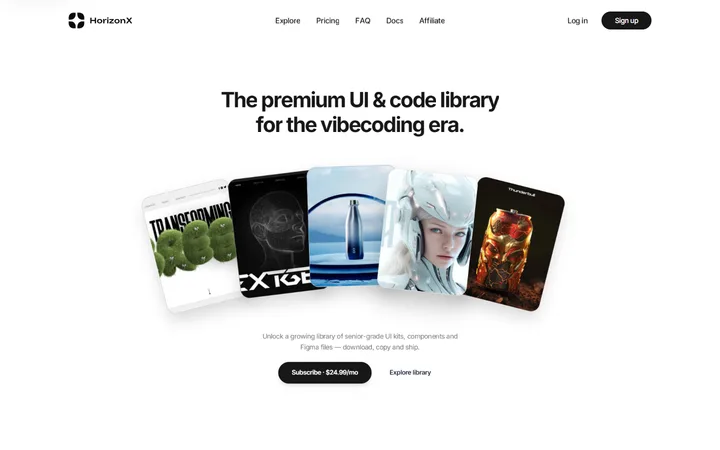 Screenshot of the HorizonX website