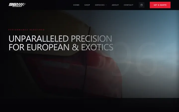 Screenshot of the 961 Motorsport website