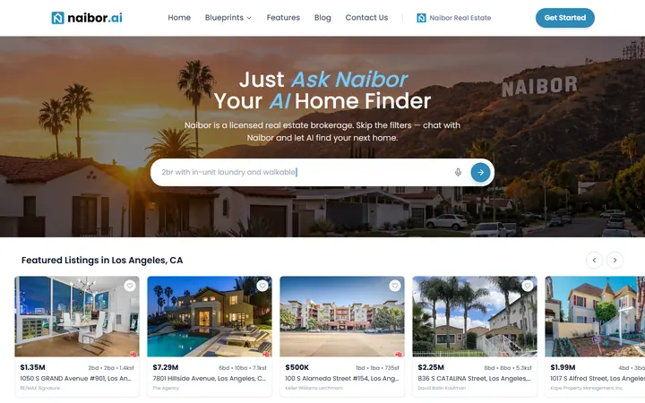 Screenshot of the Naibor.ai website